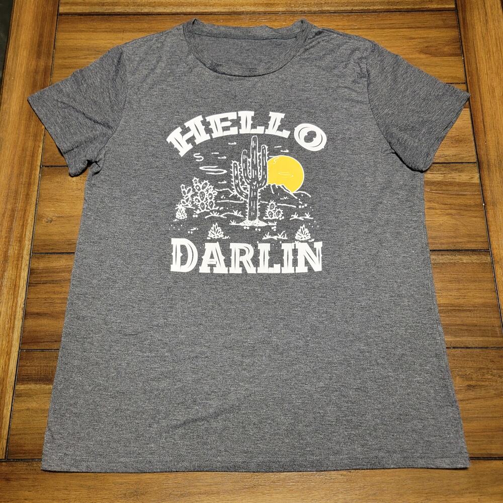 Hello Darlin Dark Grey Tee - Size XL
